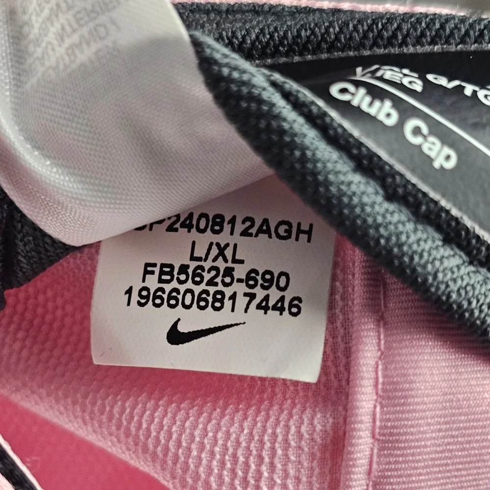 Nike Hat Mens L/XL Pink Club Cap Dri-FIT FB5625-690 Adjustable Swoosh Logo